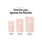 SafeSip pack sizes: 10, 20 and 40 stickers